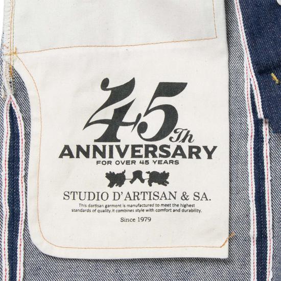  스튜디오 다치산 데님 팬츠 스튜디오 다르티장 쓰리 셀비지 45주년 기념 원워시 진 인디고 - STUDIO D'ARTISAN