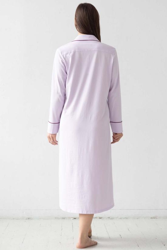  살루아 란제리 언더웨어 피마 코튼 롱 슬립 셔츠 라벤더 - SALUA LINGERIE