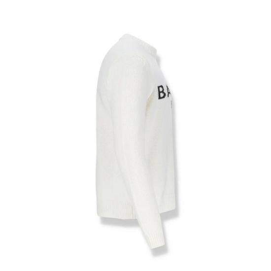  발망 긴팔 티셔츠 코튼 스웨트셔츠 화이트 - BALMAIN