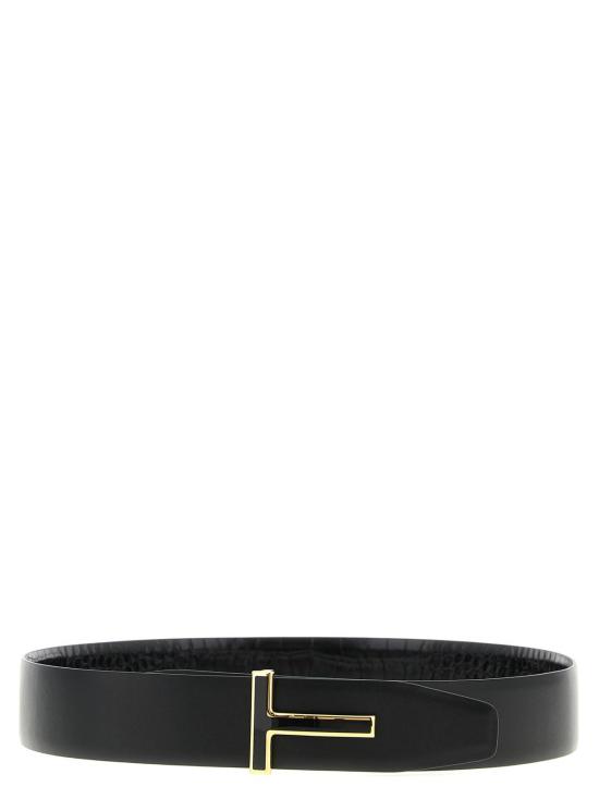  톰포드 벨트 톰 포드 송아지 가죽 레귤러  블랙 - TOMFORD