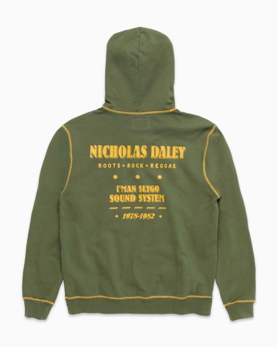  니콜라스 데일리 후드 티셔츠 루츠 록 레게 클럽 후드 올리브 - NICHOLAS DALEY