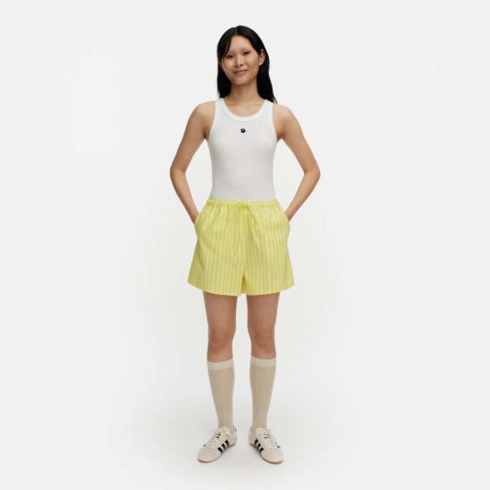  마리메꼬 숏팬츠 Marimekko 키오스키 반바지 옐로우 스트라이프