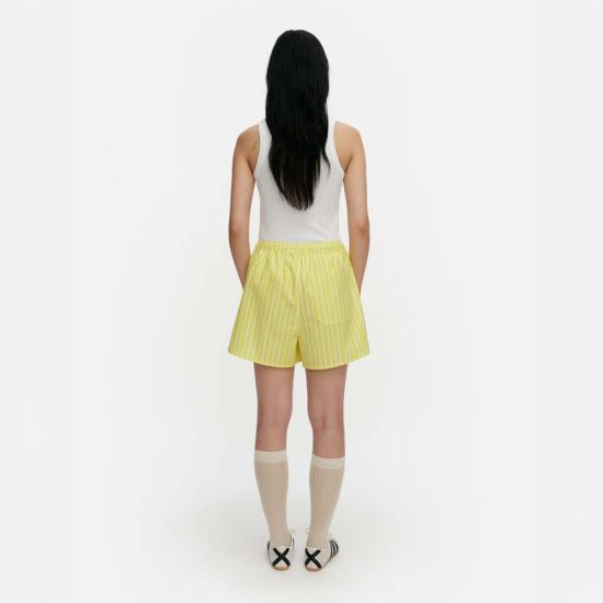 마리메꼬 숏팬츠 Marimekko 키오스키 반바지 옐로우 스트라이프 - MARIMEKKO