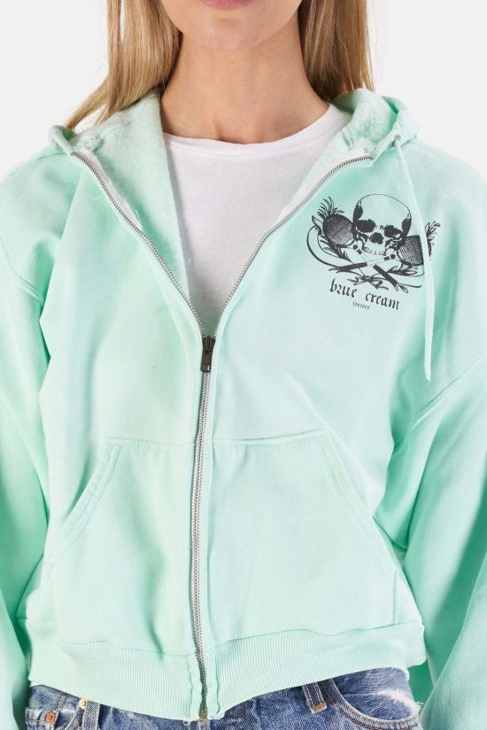  블루&크림 후드 티셔츠 BNCWSP21 13 MINT BLACK - BLUE&CREAM