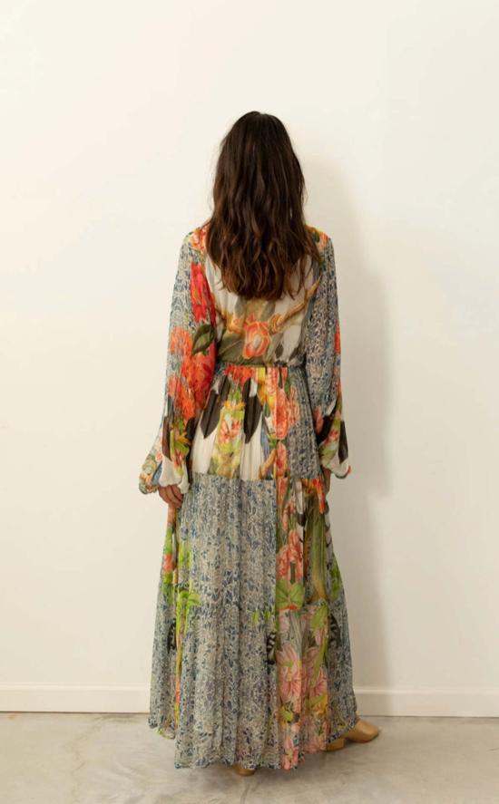  캐롤리나 케이 롱 원피스 Carolina K Josefina 드레스 Sol Elements/Celestial Blue/Selva Birds - CAROLINA K