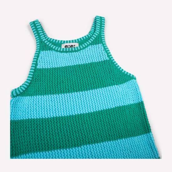  지지 니트웨어 민소매 티셔츠 메쉬 코튼 탱크탑 - GIGI KNITWEAR