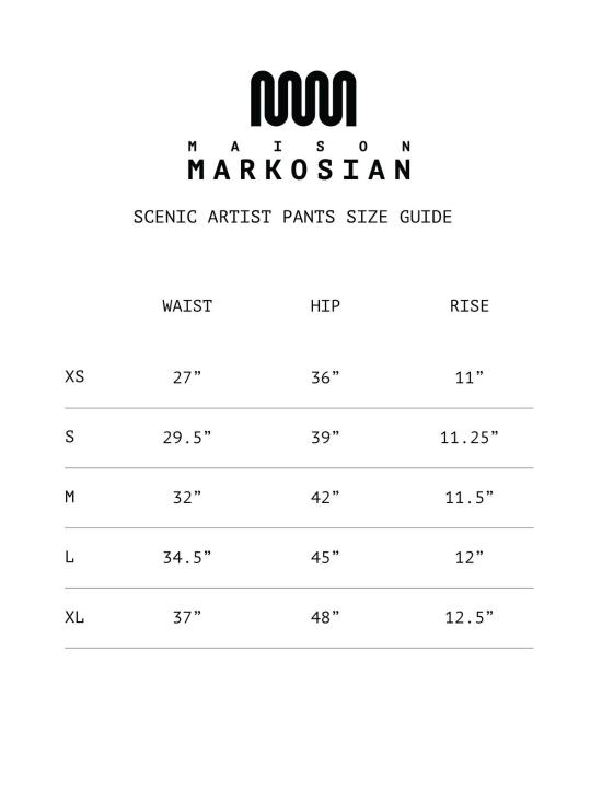  메종 마르코시안 스트레이트 팬츠 무대 미술가 바지 - MAISON MARKOSIAN