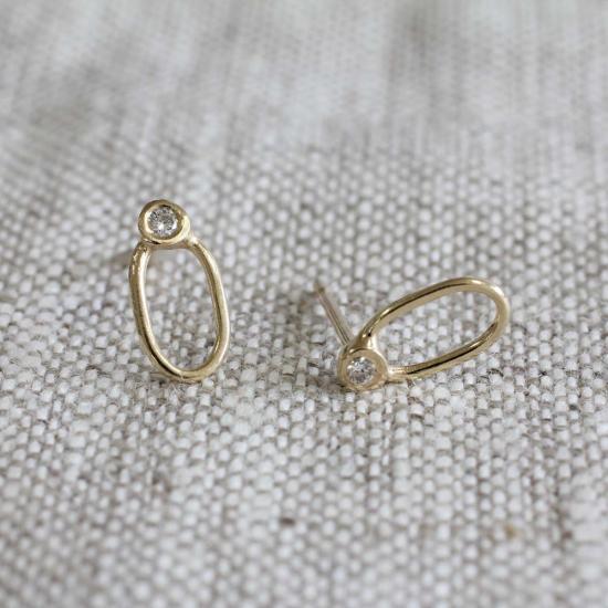  Linn Designs 이어링 린 디자인 선샤워 다이아몬드 스터드 귀걸이 14k 옐로우 골드 - OTHER BRANDS