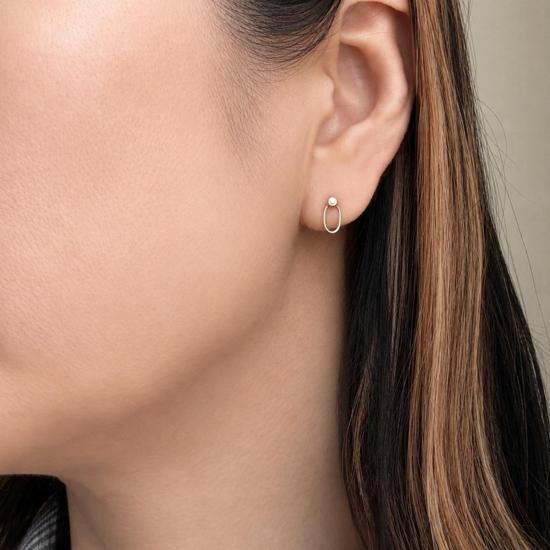  Linn Designs 이어링 린 디자인 선샤워 다이아몬드 스터드 귀걸이 14k 옐로우 골드 - OTHER BRANDS