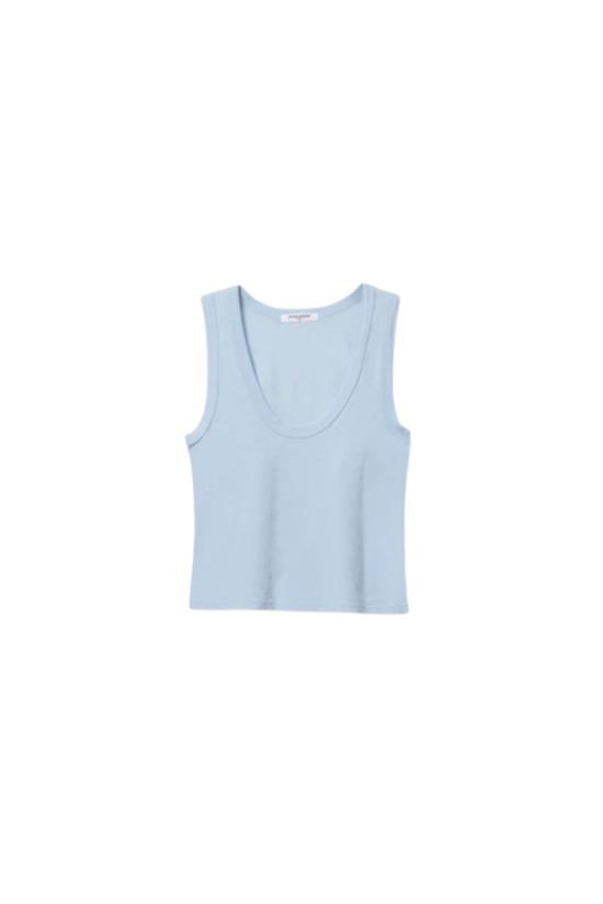  퍼펙트 화이트 티 민소매 티셔츠 카라 탱크 파우더 블루 - PERFECT WHITE TEE