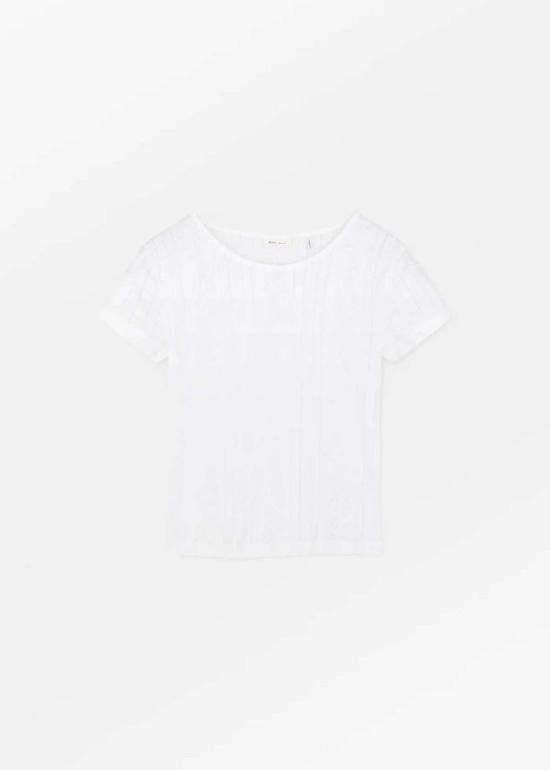  스칼 스튜디오 반팔 티셔츠 안나 캡 슬리브 티셔츠 옵틱 화이트