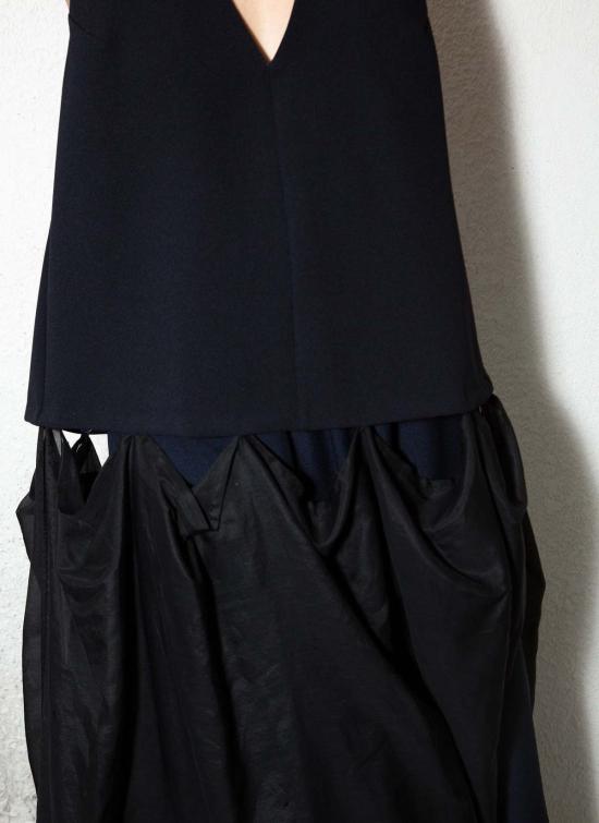  카렘 롱 원피스 Kaarem Rhythm Halter Áo Dài 투피스 드레스 블랙 블루 - KAAREM