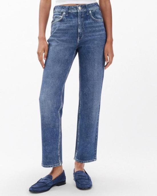  랙앤본 데님 팬츠 미라마 폰테 할로우 미드라이즈 앵클 스트레이트 팬츠 킴버 - RAG & BONE