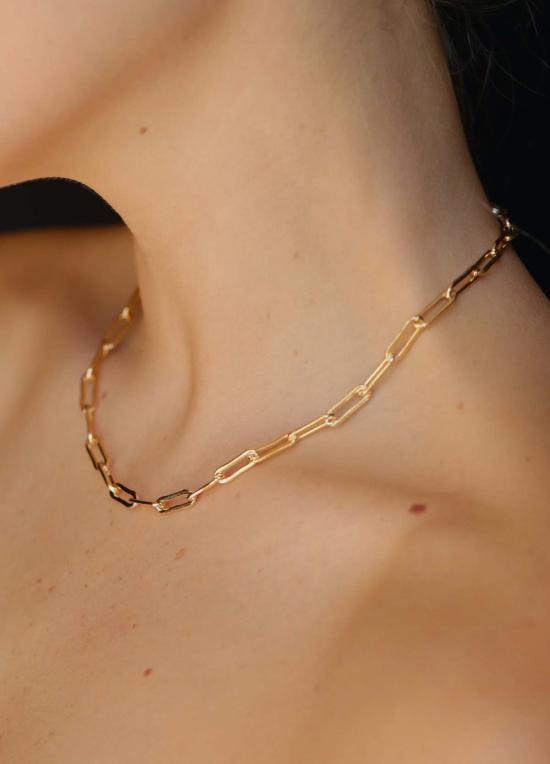  마라 카리조 스칼리세 목걸이/팬던트 직사각형 링크 체인 초커 14k 골드 필드 - MARA CARRIZO SCALISE