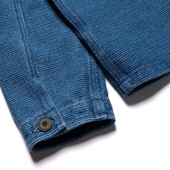  프리노트 클로스 셔츠 미드웨이 사시코 2년 세탁 가능 긴팔  인디고 - FREENOTE CLOTH