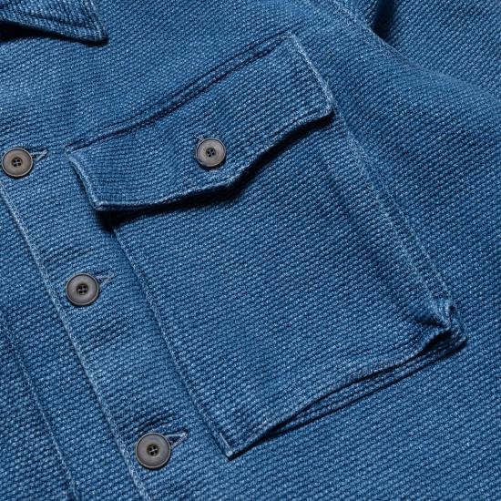  프리노트 클로스 셔츠 미드웨이 사시코 2년 세탁 가능 긴팔  인디고 - FREENOTE CLOTH