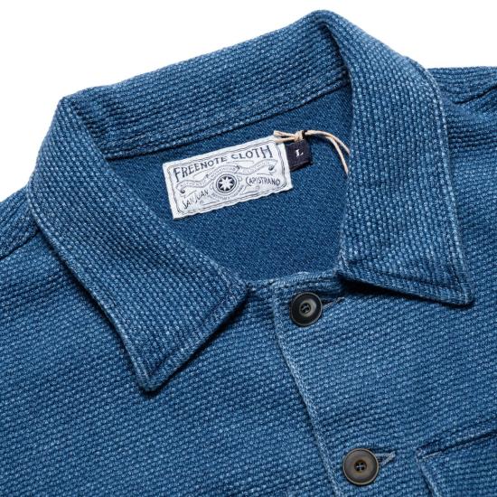 프리노트 클로스 셔츠 미드웨이 사시코 2년 세탁 가능 긴팔  인디고 - FREENOTE CLOTH