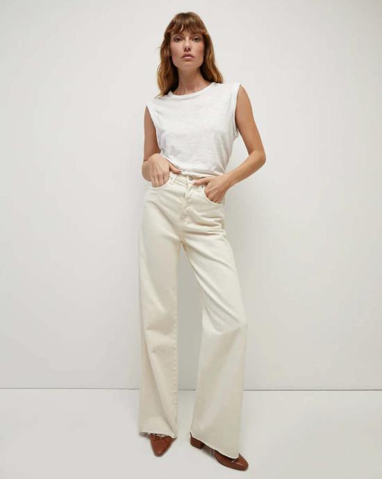  베로니카비어드 데님 팬츠 베로니카 비어드 테일러 하이라이즈 와이드 레그 진 에크루