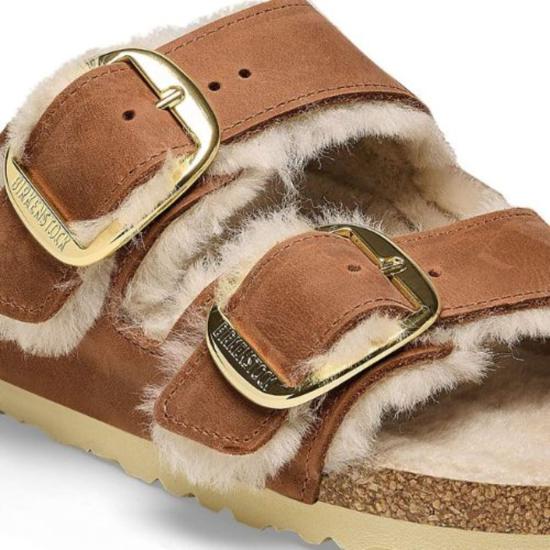  버켄스탁 샌들 버켄슈톡 아리조나 빅 버클 시어링  코냑 - BIRKENSTOCK