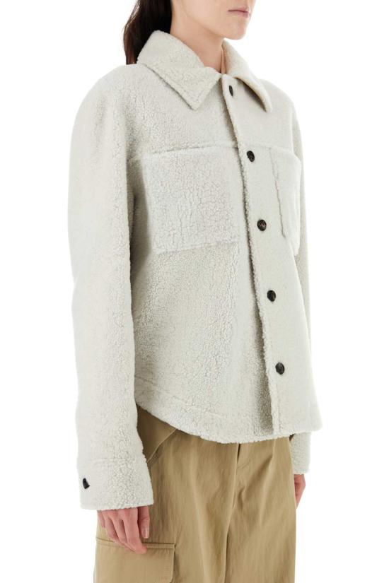  보테가베네타 자켓 보테가 베네타 초크 시어링 오버사이즈 셔츠 팝콘 - BOTTEGA VENETA