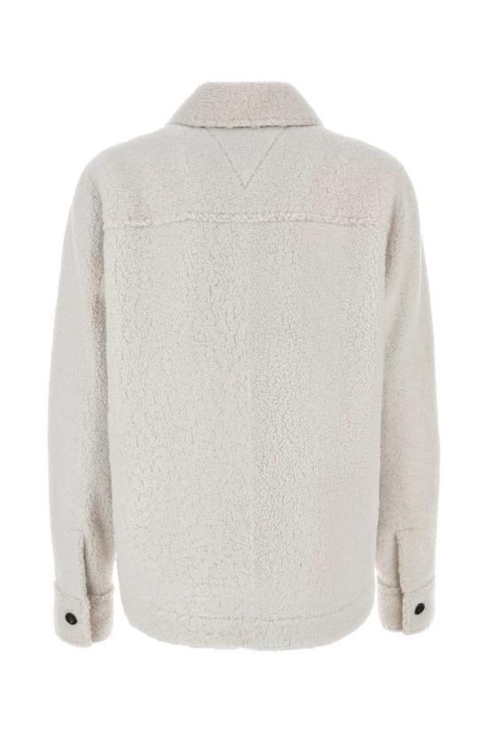  보테가베네타 코트 보테가 베네타 초크 시어링 오버사이즈 셔츠 팝콘 - BOTTEGA VENETA
