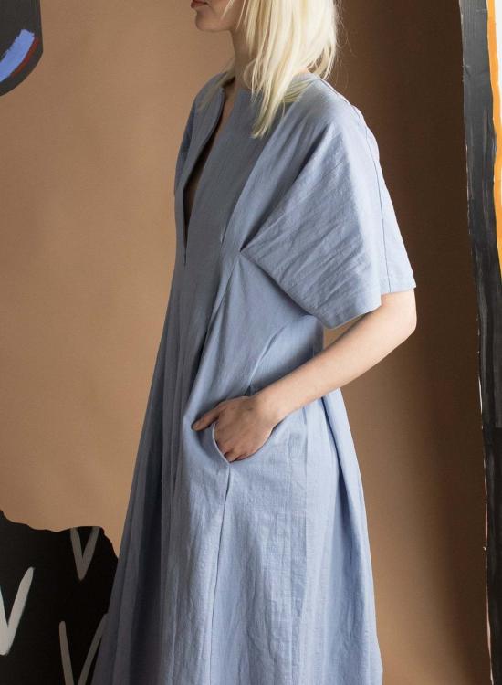  메그 롱 원피스 텍사다 드레스 페리윙클 블루 - MEG