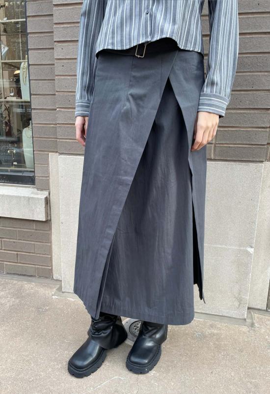  더 엔케이씨 스토어 미디 스커트 NKC 스토어 팔리 스커트 그레이 - The NKC Store