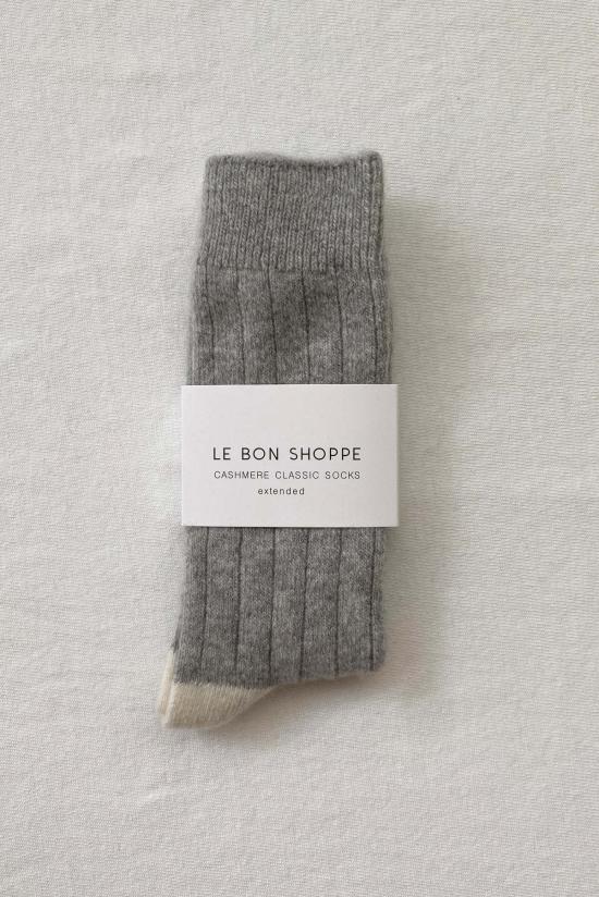  르 본 숍 양말 르봉숍 익스텐디드 캐시미어 클래식  그레이 멜란지 - LE BON SHOPPE