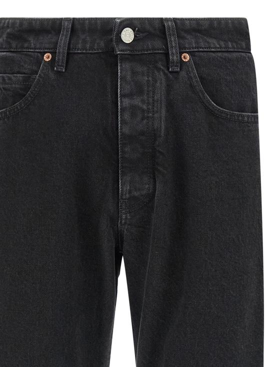 MM6 메종마르지엘라 데님 팬츠 Mm6 메종 마르지엘라 코튼 테이퍼드 진 블랙 - MM6 MAISON MARGIELA