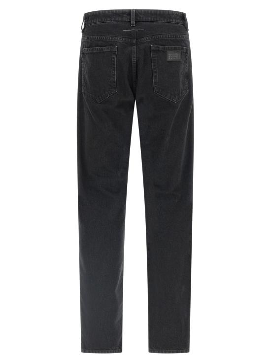  MM6 메종마르지엘라 데님 팬츠 Mm6 메종 마르지엘라 코튼 테이퍼드 진 블랙 - MM6 MAISON MARGIELA