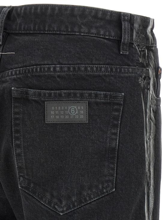  MM6 메종마르지엘라 데님 팬츠 Mm6 메종 마르지엘라 코튼 테이퍼드 진 블랙 - MM6 MAISON MARGIELA