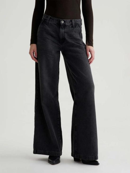  아드리아노 골드슈미드 데님 팬츠 Ag Jeans Stella Low Slung Palazzo Jean 오버나잇 - ADRIANO GOLDSCHMIED