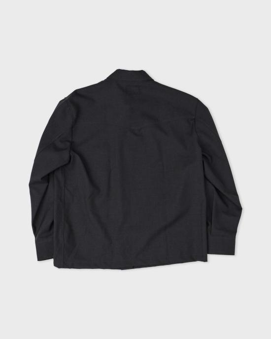  뮤지엄 가먼츠 긴팔 셔츠 웨스턴 오버셔츠 트로피컬 울 앤트러사이트 헤더 그레이 - MUSEUM GARMENTS