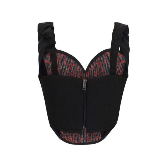 26SS 비비안웨스트우드 민소매 티셔츠 비비안 웨스트우드 선데이 코르셋 탑 블랙 - VIVIENNE WESTWOOD