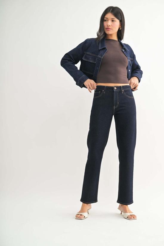  저스트 블랙 데님 스트레이트 팬츠 BP456J BLACK - JUST BLACK DENIM