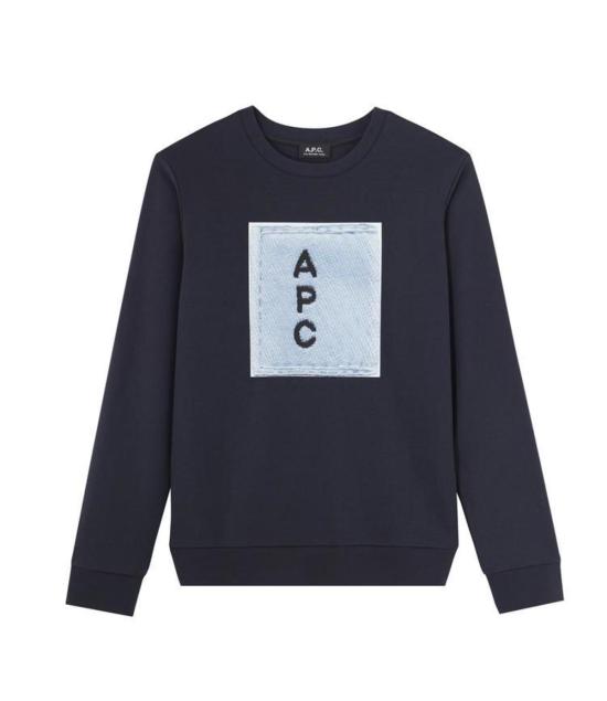  아페쎄 긴팔 티셔츠 A.P.C. 로고 스웨트 다크 네이비 - A.P.C.