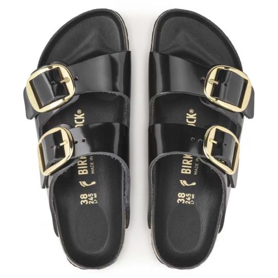  버켄스탁 샌들 애리조나 빅 버클  하이샤인 블랙 - BIRKENSTOCK