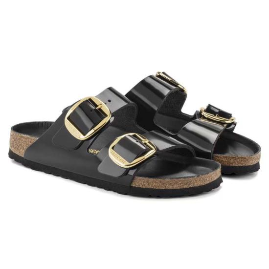  버켄스탁 샌들 애리조나 빅 버클  하이샤인 블랙 - BIRKENSTOCK