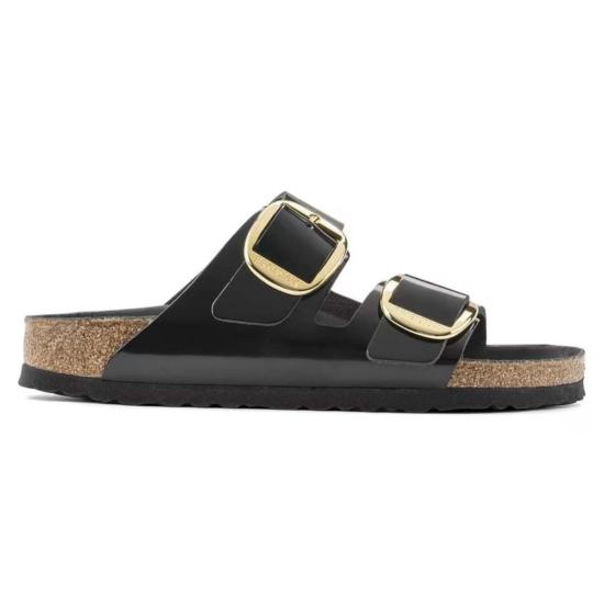  버켄스탁 샌들 애리조나 빅 버클  하이샤인 블랙 - BIRKENSTOCK