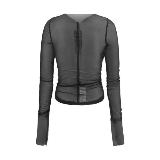 26SS 릭 오웬스 긴팔 티셔츠 템피오 반도 탑 블랙 - RICK OWENS