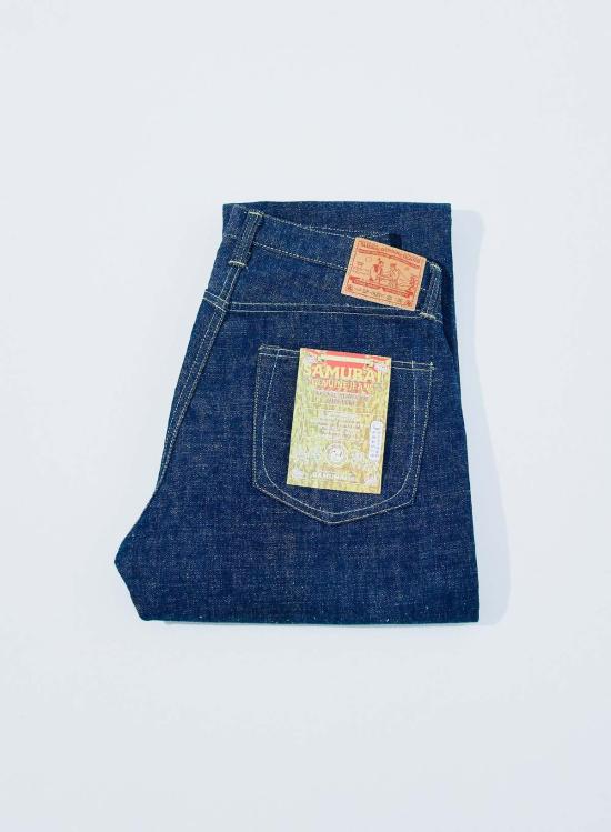  사무라이 진스 데님 팬츠 사무라이 진 S2000 Hx II 15.8oz 사무라이 코튼 GL3 셀비지 데님 릴렉스 스트레이트 진