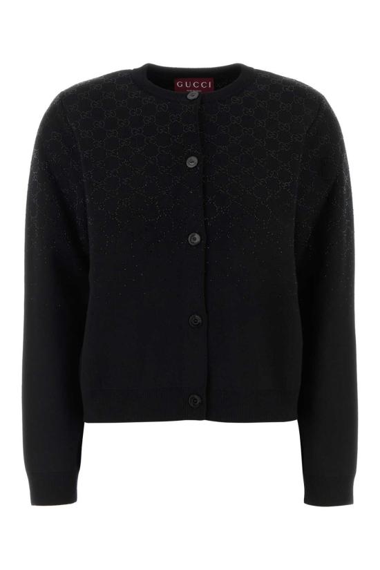  구찌 가디건 블랙 울 블렌드  블랙믹스