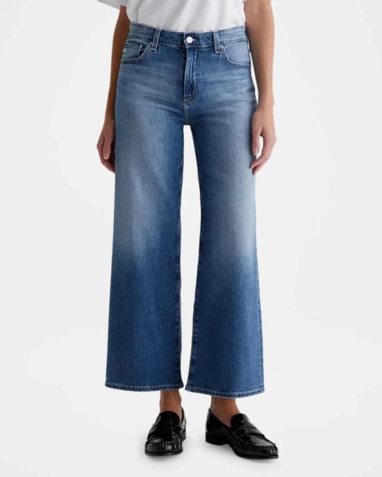  아드리아노 골드슈미드 데님 팬츠 Ag Jeans Saige 와이드 레그 크롭 벨 캐년
