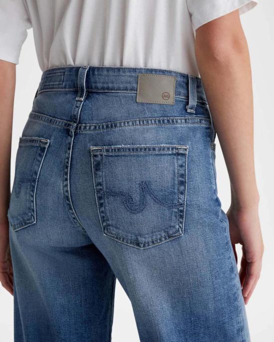  아드리아노 골드슈미드 데님 팬츠 Ag Jeans Saige 와이드 레그 크롭 벨 캐년 - ADRIANO GOLDSCHMIED