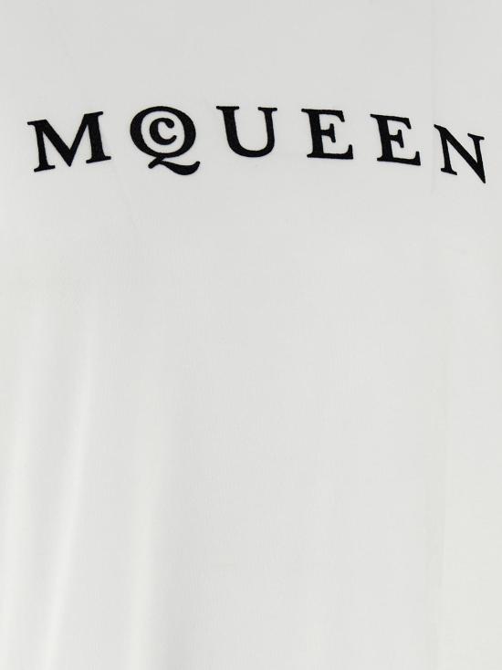  알렉산더 맥퀸 반팔 티셔츠 투톤 코튼 티셔츠 - ALEXANDER MCQUEEN