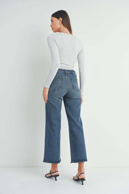  저스트 블랙 데님 스트레이트 팬츠 BP440J CREAM - JUST BLACK DENIM