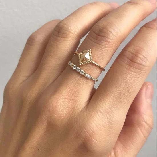  제니 권 디자인스 반지 제니 권 디자인 다이아몬드 밀리 링 14k 골드 - JENNIE KWON DESIGNS