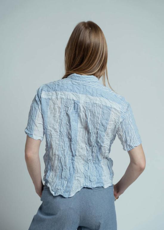  파드칼레 블라우스 Pas De Calais 셔링 스트라이프  오프화이트 - PAS DE CALAIS
