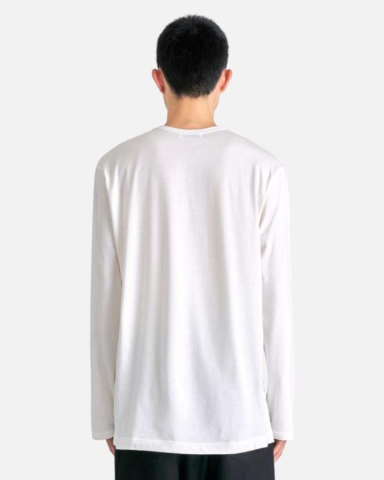  요지 야마모토 긴팔 티셔츠 뿌르 옴므 Pt 긴팔 탑 오프화이트 - YOHJI YAMAMOTO
