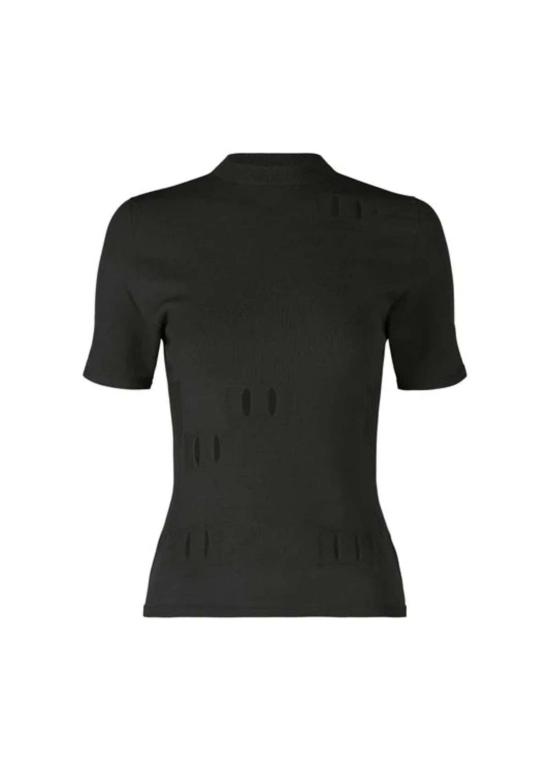  이세이 미야케 반팔 티셔츠 벨트 루프 니트 탑 - ISSEY MIYAKE